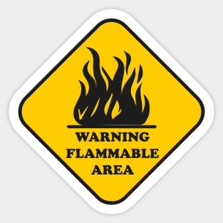 WARNING FLAMMABLE AREA Sticker